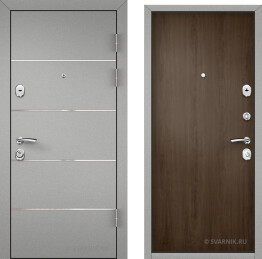 Квартирная дверь усиленная серебро защита от сколов